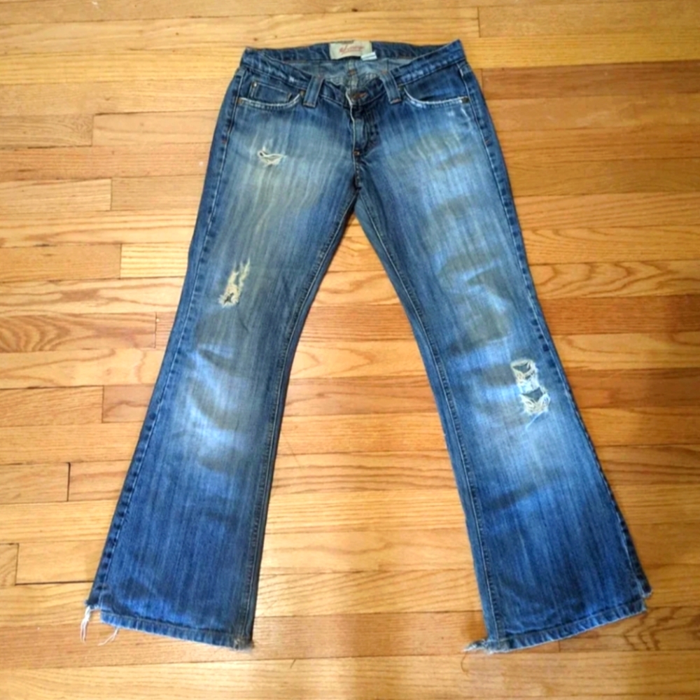 S-Marque Distressed Bootcut Jeans